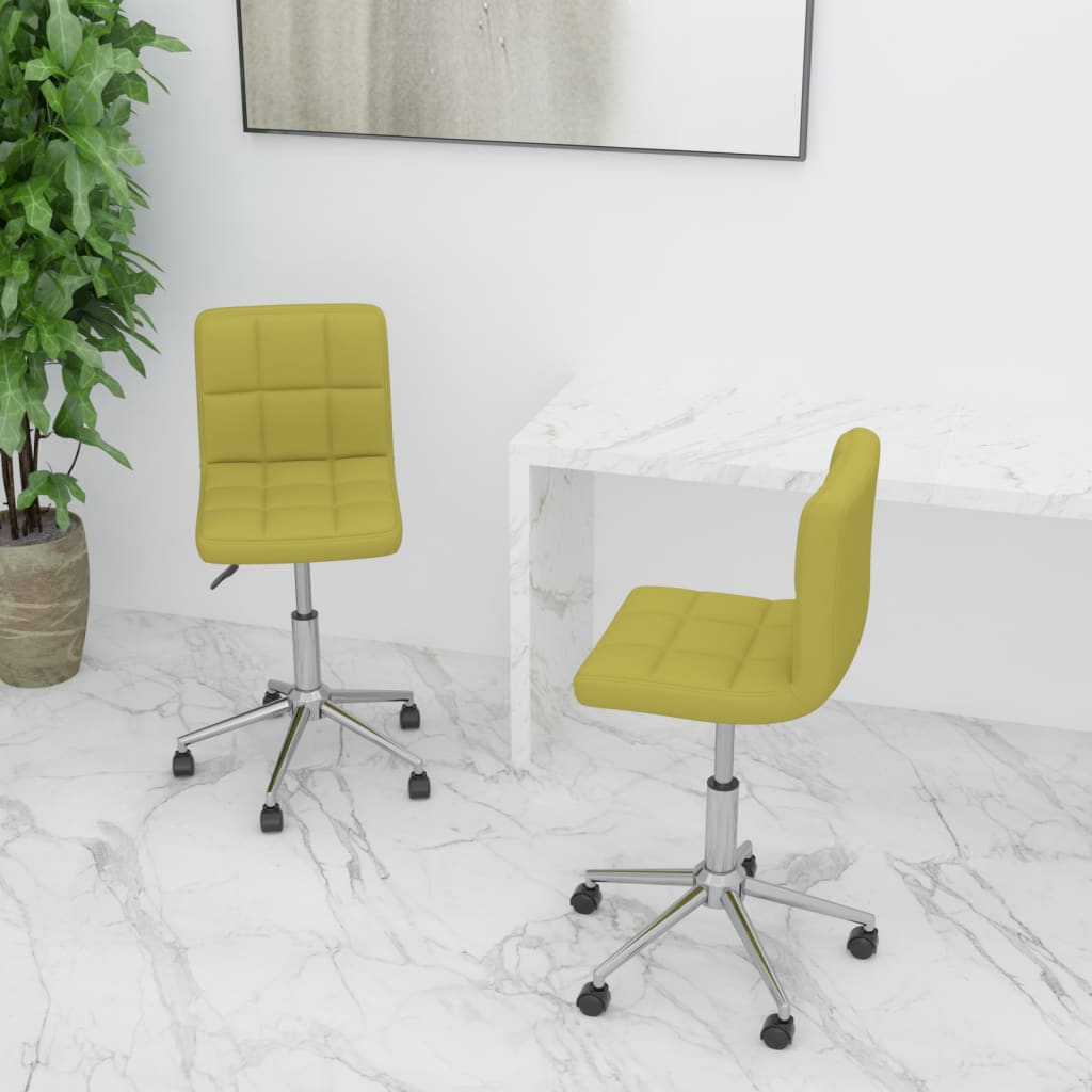 vidaXL Scaune de bucătărie pivotante, 2 buc., verde, material textil vidaXL imagine noua 2022