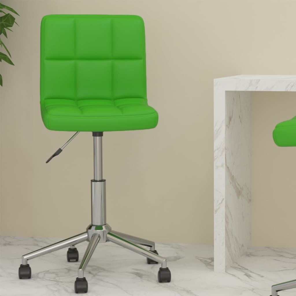 vidaXL Scaun de birou pivotant, verde, piele ecologică vidaXL