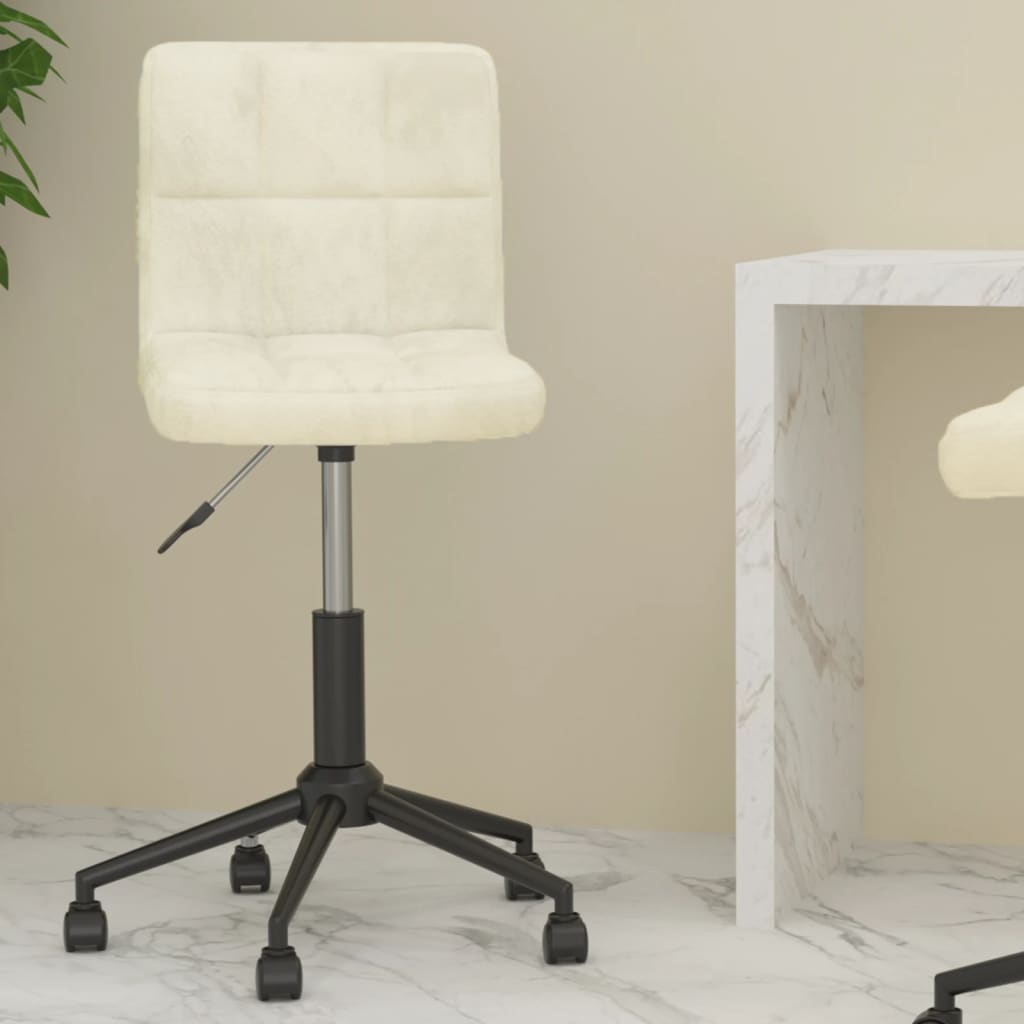 vidaXL Cadeira de escritório giratória veludo cor creme