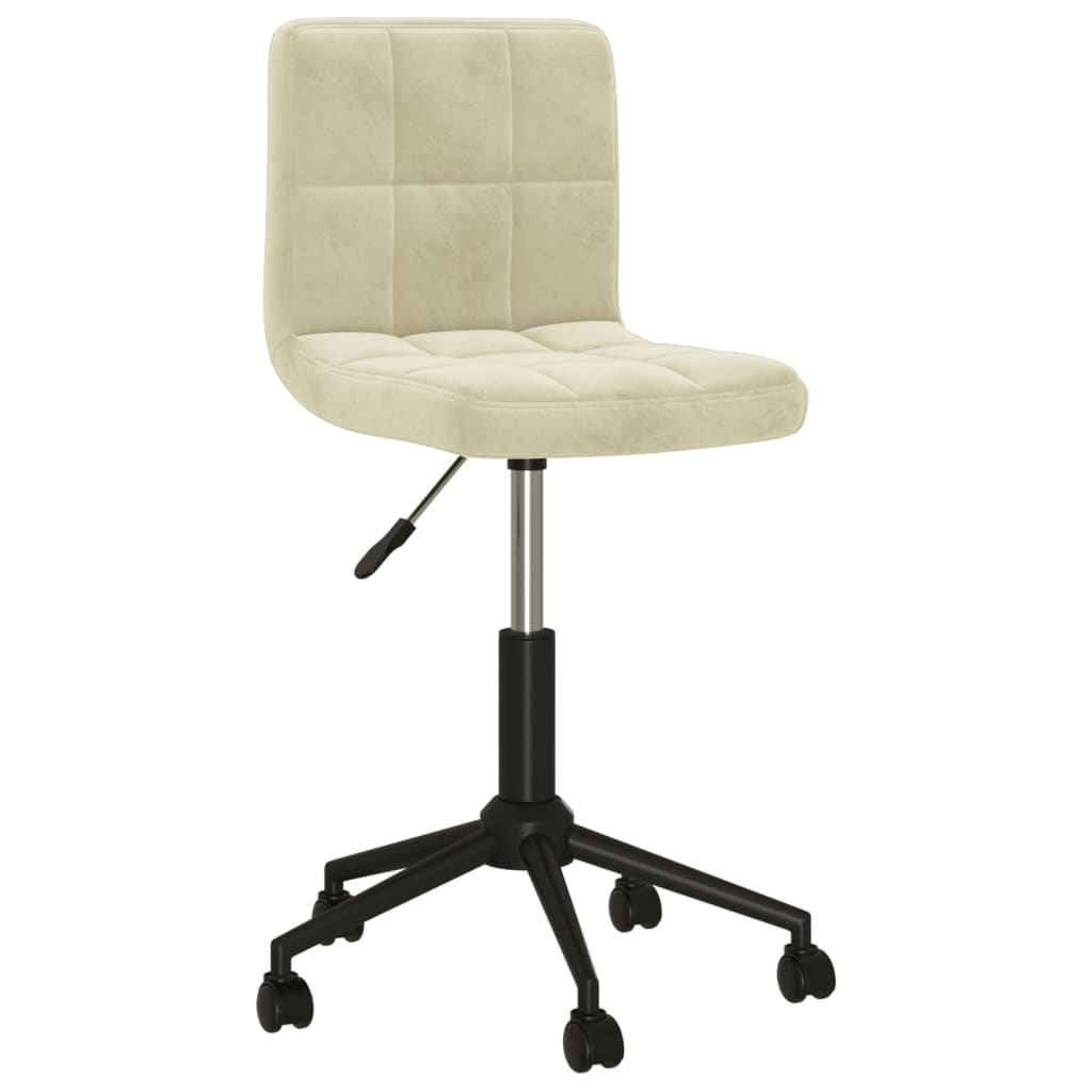 

vidaXL Eetkamerstoelen draaibaar 2 st fluweel crèmekleurig