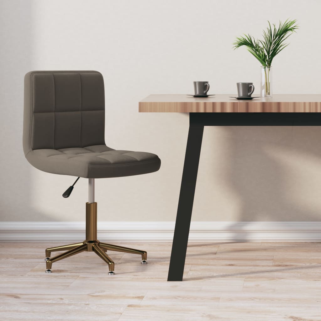 vida XL Esszimmerstuhl Drehbar Dunkelgrau Samt