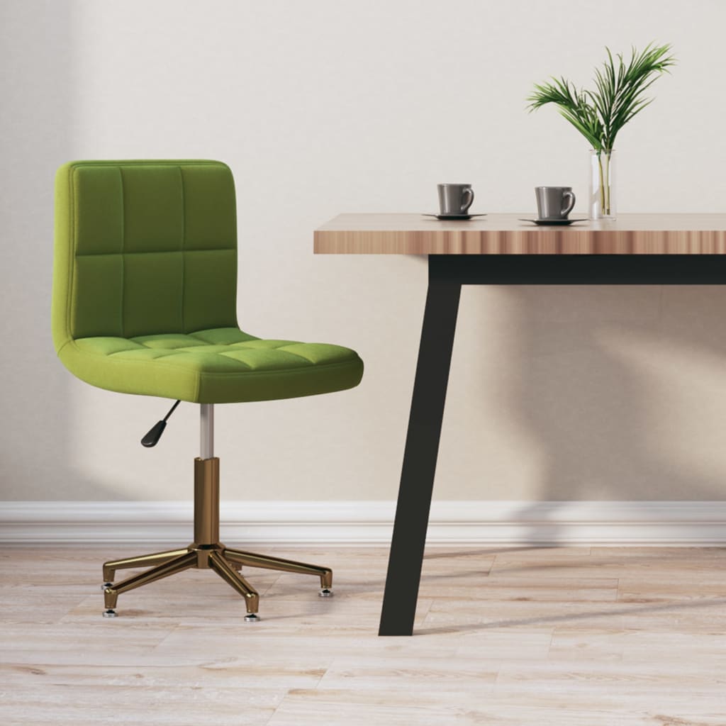 vida XL Esszimmerstuhl Drehbar Hellgrün Samt