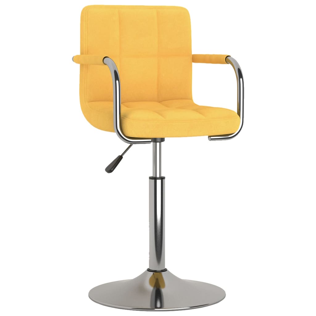 vidaXL grozāmi virtuves krēsli, 2 gab., sinepju dzeltens audums