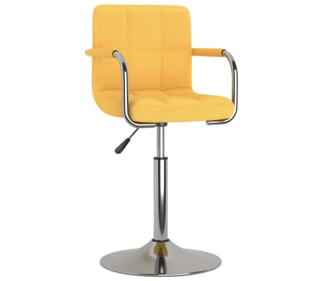 vidaXL grozāmi virtuves krēsli, 2 gab., sinepju dzeltens audums