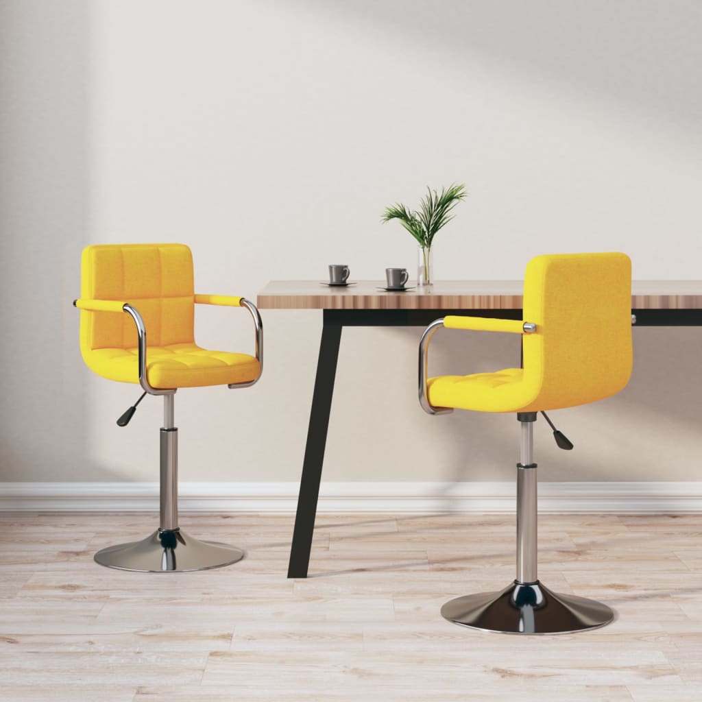 grozāmi virtuves krēsli, 2 gab., sinepju dzeltens audums | Stepinfit.lv