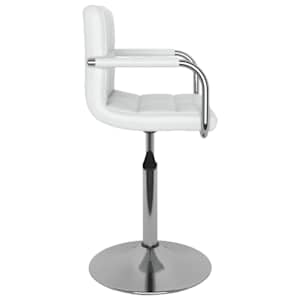 Barski stolček belo umetno usnje - slika 4