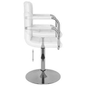 Barski stolček belo umetno usnje - slika 6