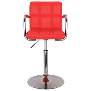 vidaXL Baro taburetė, raudonos spalvos, dirbtinė oda