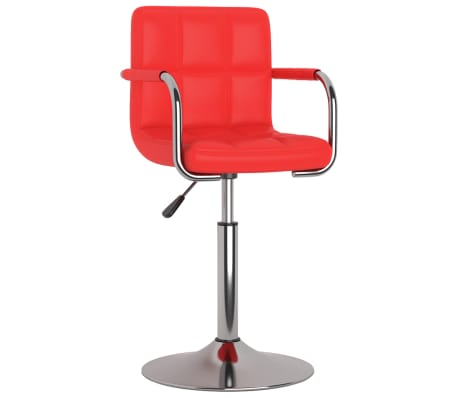 vidaXL Pasukamos valgomojo kėdės, 2vnt., raudonos, dirbtinė oda