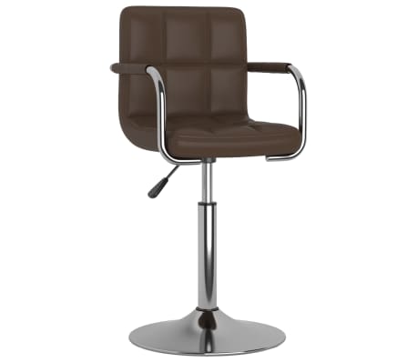 vidaXL Pasukamos valgomojo kėdės, 2vnt., rudos spalvos, dirbtinė oda