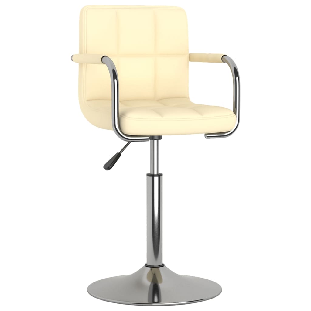 

vidaXL Eetkamerstoelen 2 st draaibaar kunstleer crèmekleurig