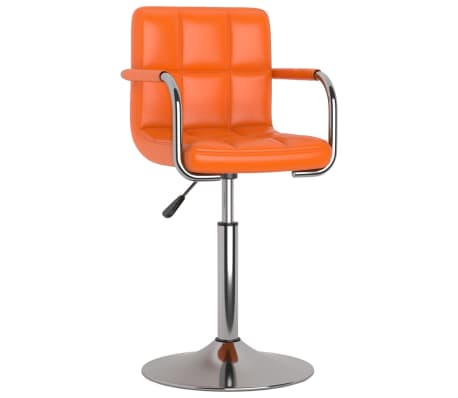 vidaXL Pasukamos valgomojo kėdės, 2vnt., oranžinės, dirbtinė oda