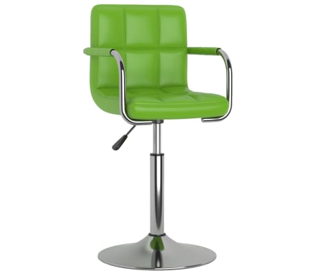 vidaXL Pasukamos valgomojo kėdės, 2vnt., žalios spalvos, dirbtinė oda