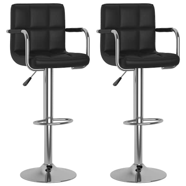 vidaXL baaripukid 2 tk, must, kunstnahk