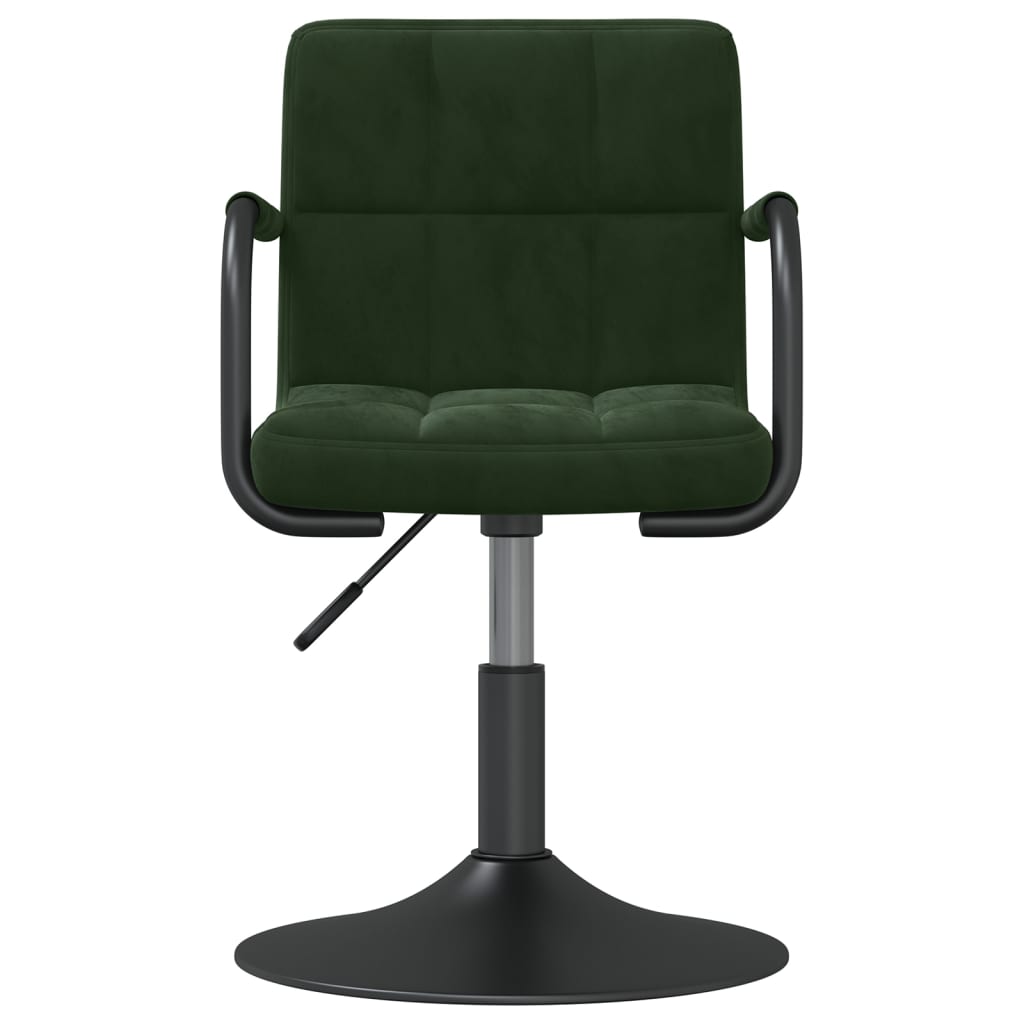 vidaXL Barová židle tmavě zelená samet