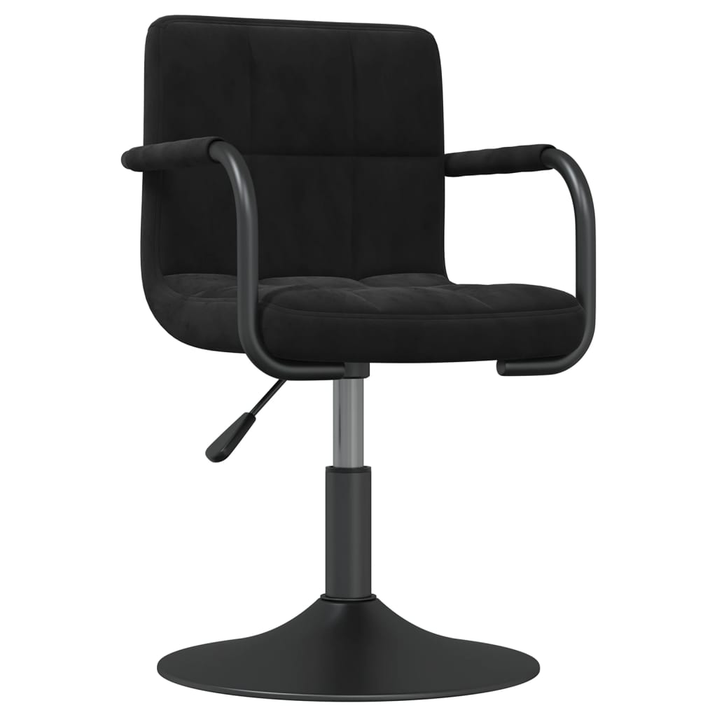 vidaXL Eetkamerstoelen draaibaar 2 st fluweel zwart afbeelding