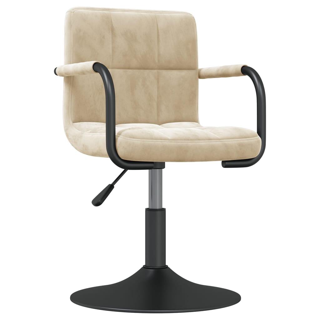 

vidaXL Eetkamerstoelen draaibaar 2 st fluweel crèmekleurig
