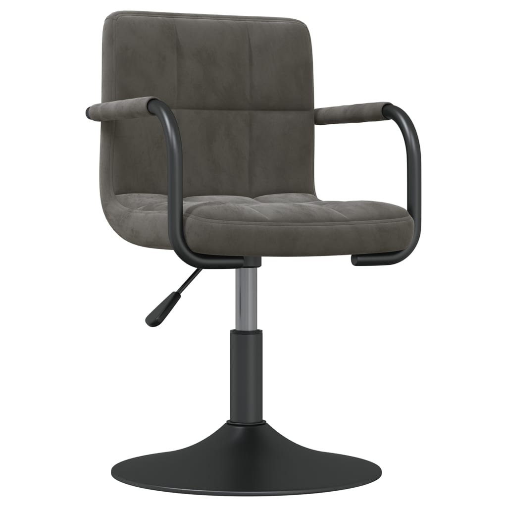 

vidaXL Eetkamerstoelen draaibaar 2 st fluweel donkergrijs