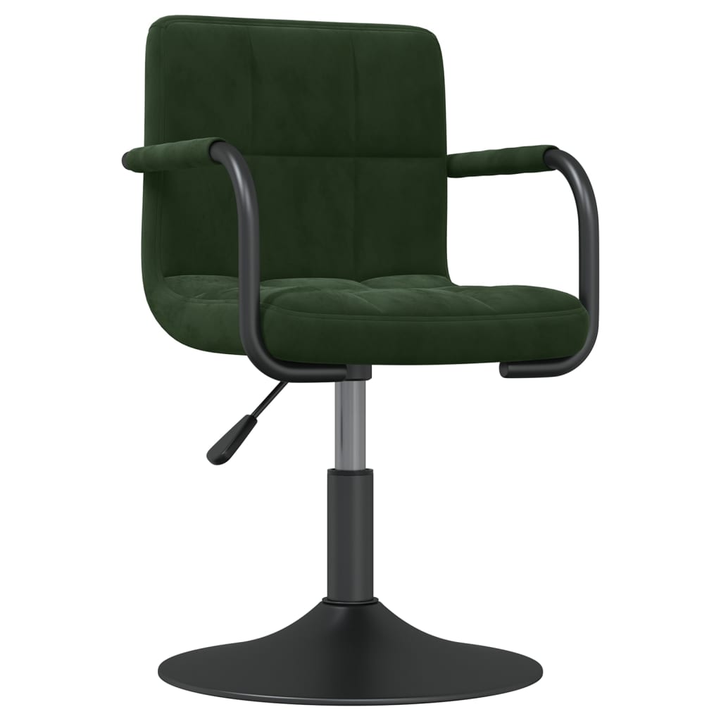 

vidaXL Eetkamerstoelen draaibaar 2 st fluweel donkergroen