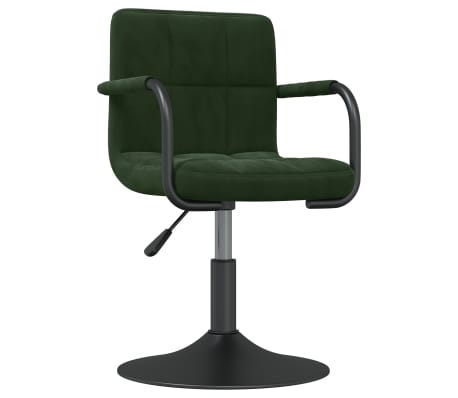 vidaXL Pasukamos valgomojo kėdės, 2vnt., tamsiai žalios, aksomas