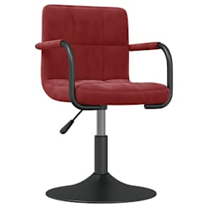vidaXL Pasukamos valgomojo kėdės, 2vnt., vyno raudonos, aksomas