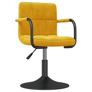vidaXL Pasukamos valgomojo kėdės, 2vnt., garstyčių geltonos, aksomas