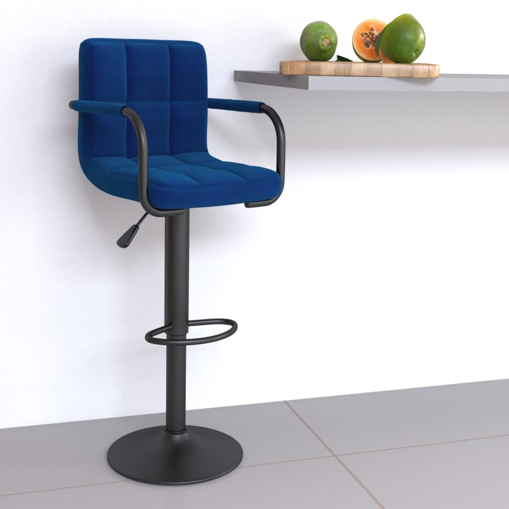 vidaXL Scaun de bar, albastru, material textil