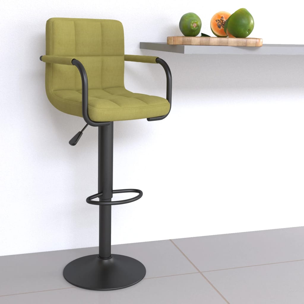 vidaXL Scaun de bar, verde, material textil vidaXL imagine noua 2022