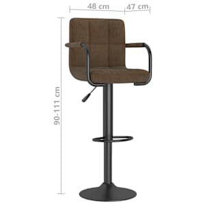 Barové židle 2 ks hnědé textil - obrázek 10