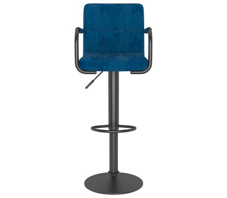 vidaXL bāra krēsls, zils samts