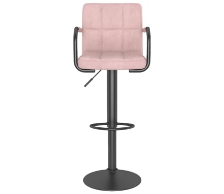 vidaXL Barski stolček roza žamet
