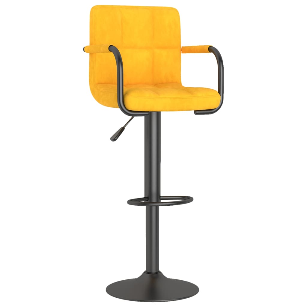 vidaXL Tabourets de bar lot de 2 jaune moutarde velours