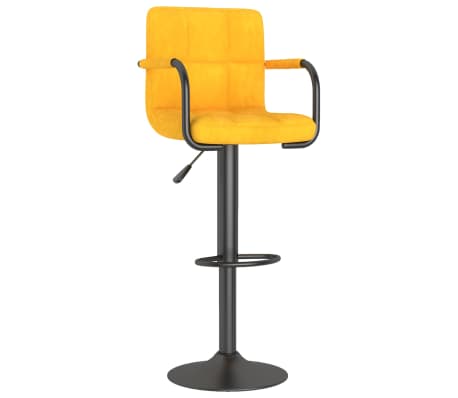 vidaXL Tabourets de bar lot de 2 jaune moutarde velours