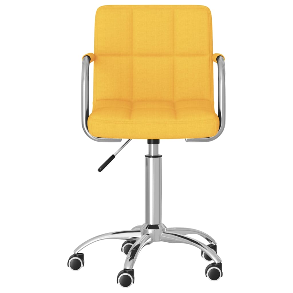vidaXL Scaun de birou pivotant, galben muștar, material textil