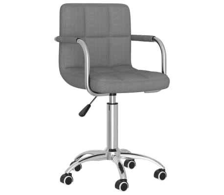vidaXL Pasukamos valgomojo kėdės, 2vnt., &scaron;viesiai pilkos, audinys