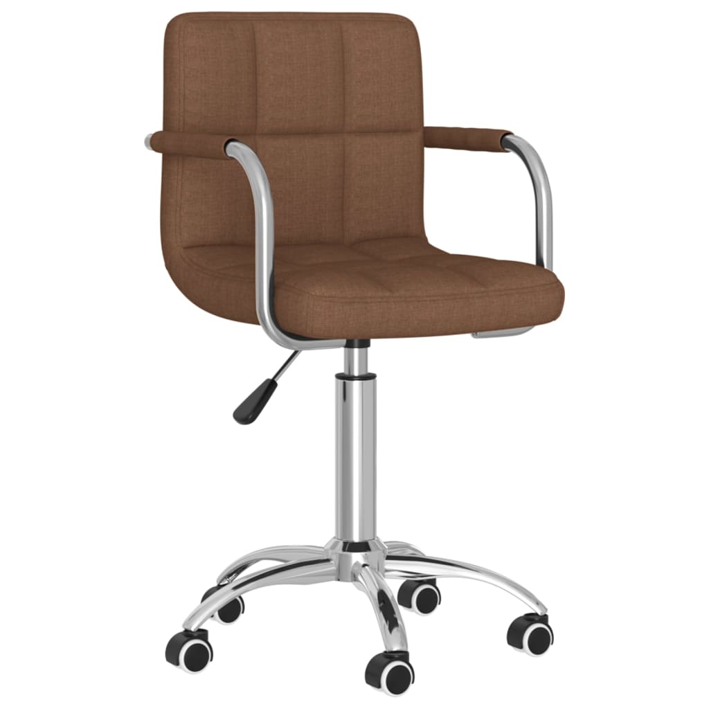 

vidaXL Eetkamerstoelen draaibaar 2 st stof bruin