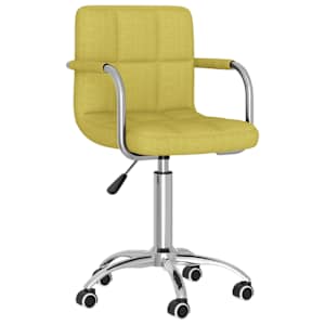 vidaXL Pasukamos valgomojo kėdės, 2vnt., žalios spalvos, audinys