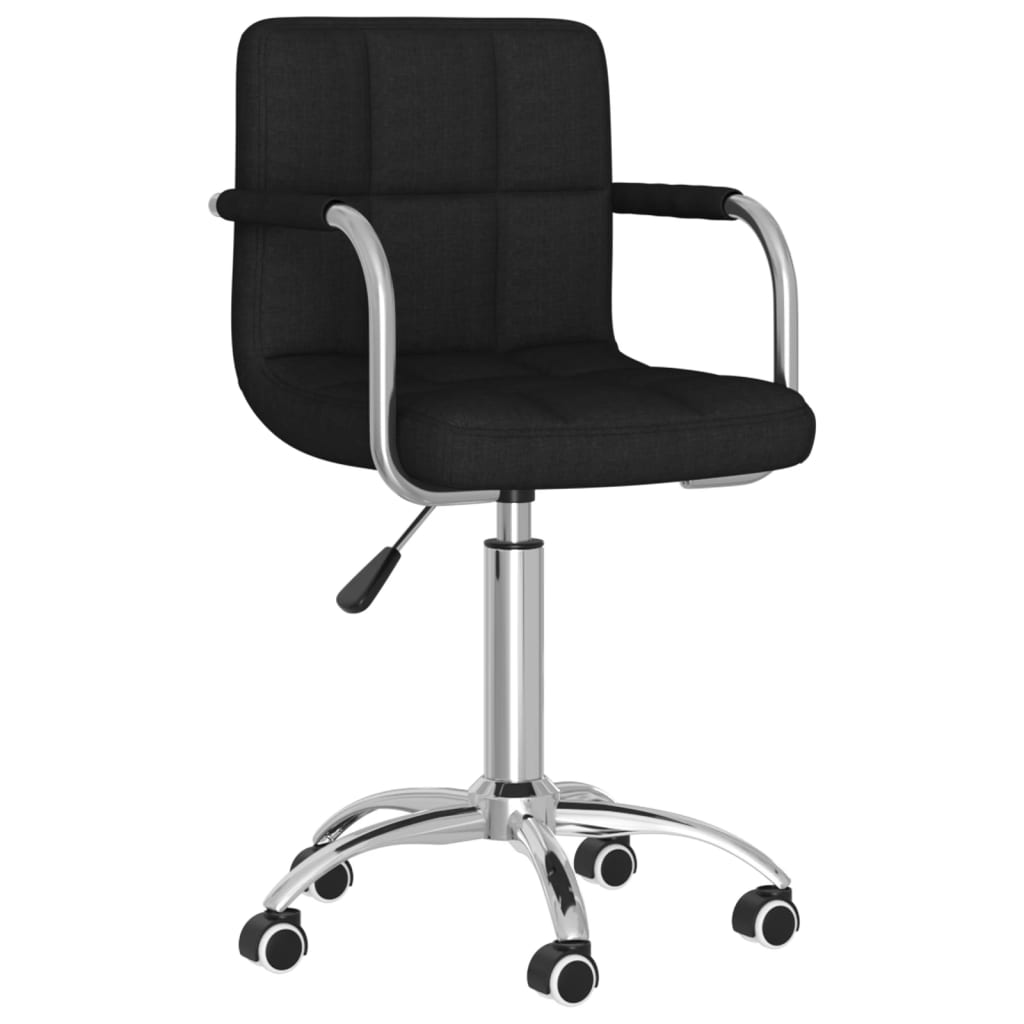 

vidaXL Eetkamerstoelen draaibaar 2 st stof zwart