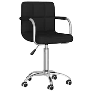 vidaXL Pasukamos valgomojo kėdės, 2vnt., juodos spalvos, audinys