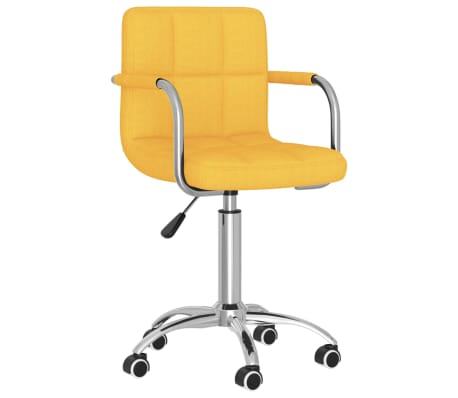 vidaXL Pasukamos valgomojo kėdės, 2vnt., garstyčių geltonos, audinys