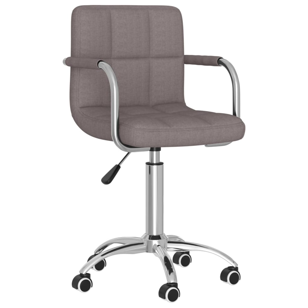 

vidaXL Eetkamerstoelen draaibaar 2 st stof taupe