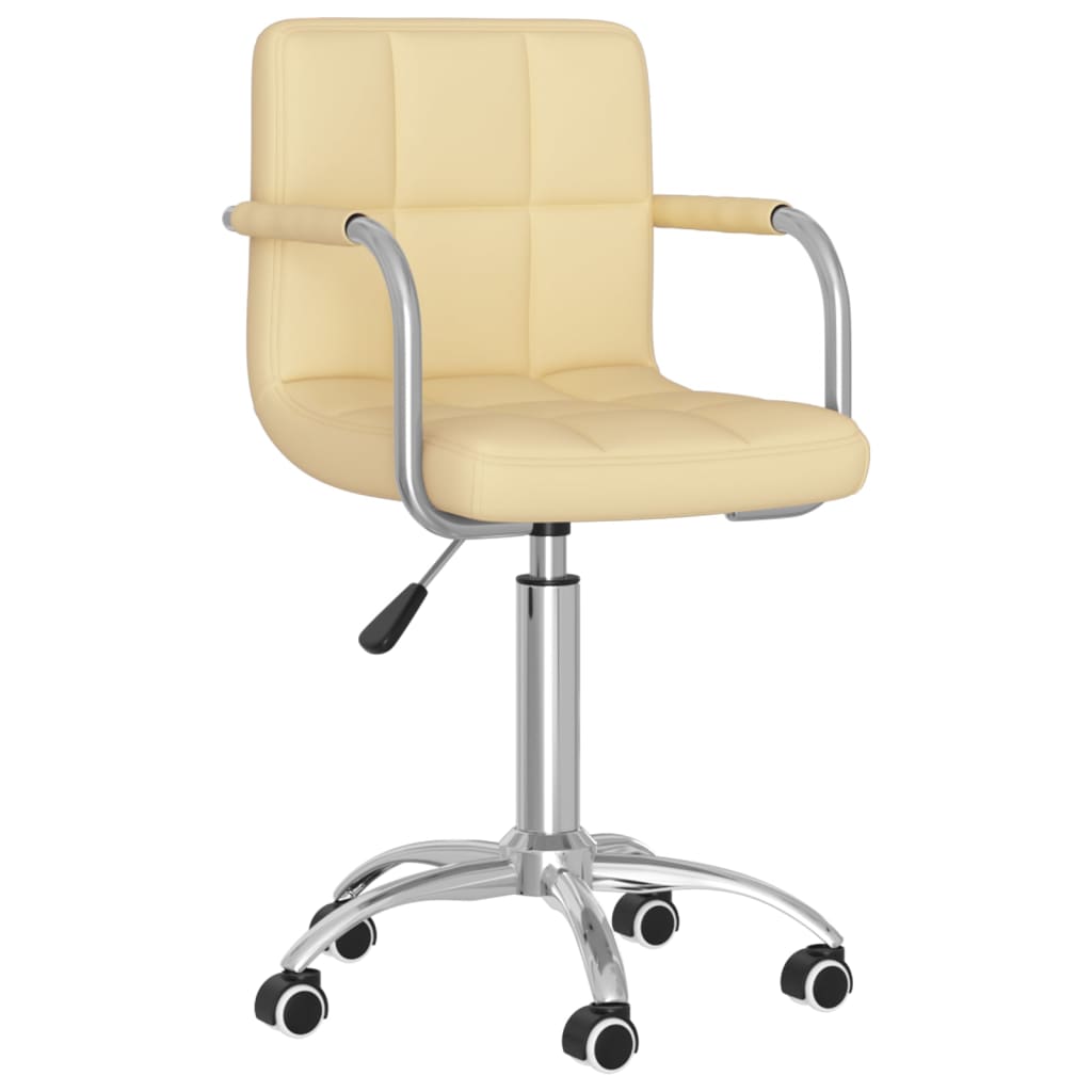 Vrtljivi jedilni stoli 2 kosa krem umetno usnje