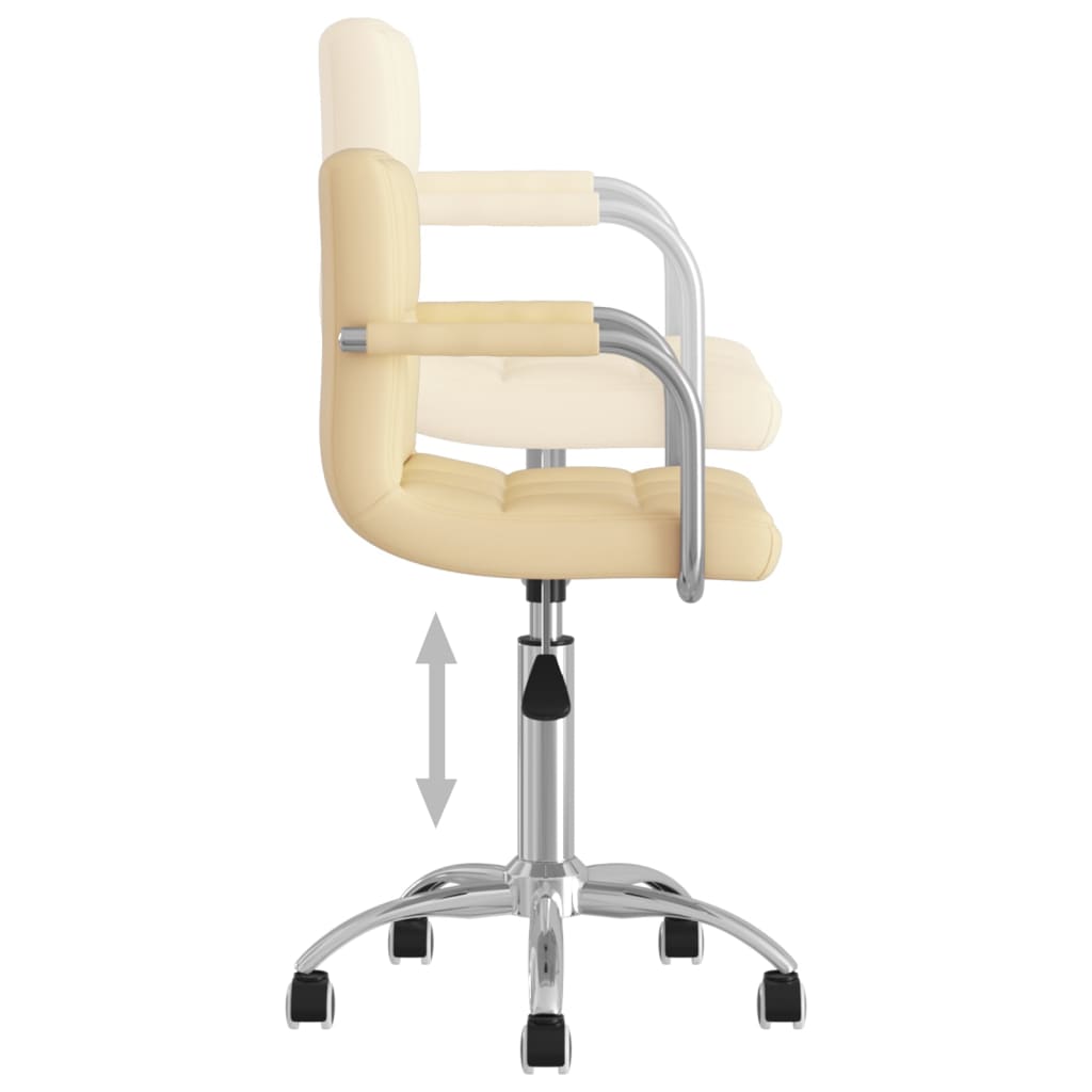 Vrtljivi jedilni stoli 2 kosa krem umetno usnje