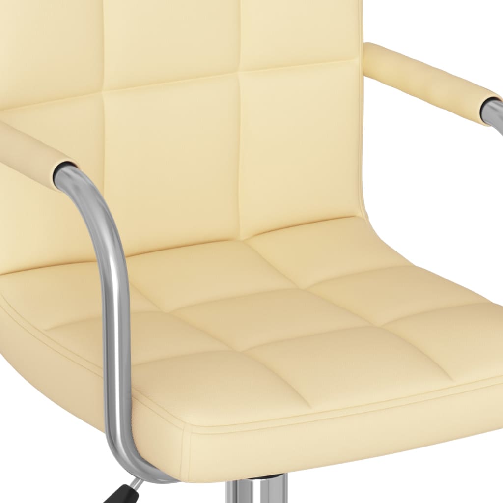 Vrtljivi jedilni stoli 2 kosa krem umetno usnje