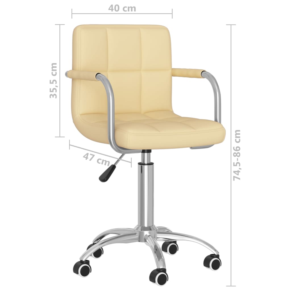 Vrtljivi jedilni stoli 2 kosa krem umetno usnje