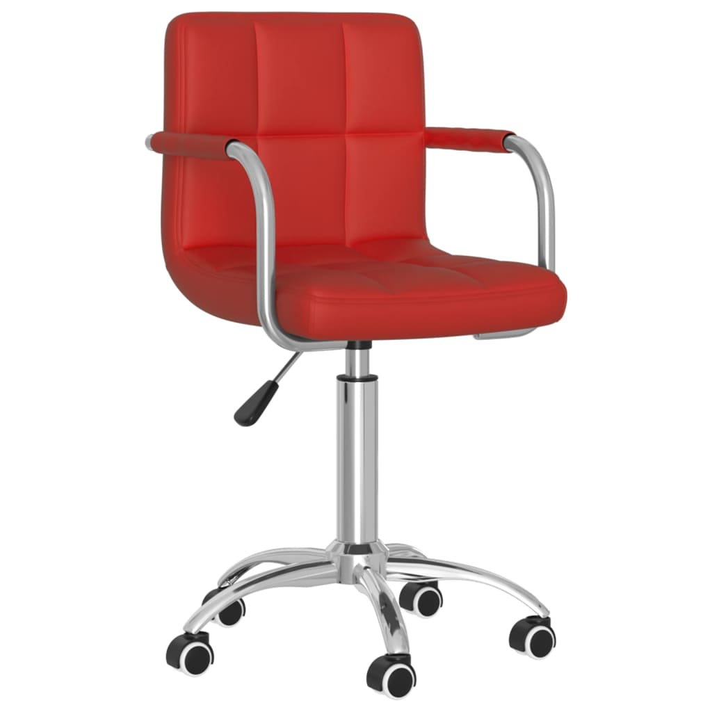 

vidaXL Eetkamerstoelen draaibaar 2 st kunstleer wijnrood