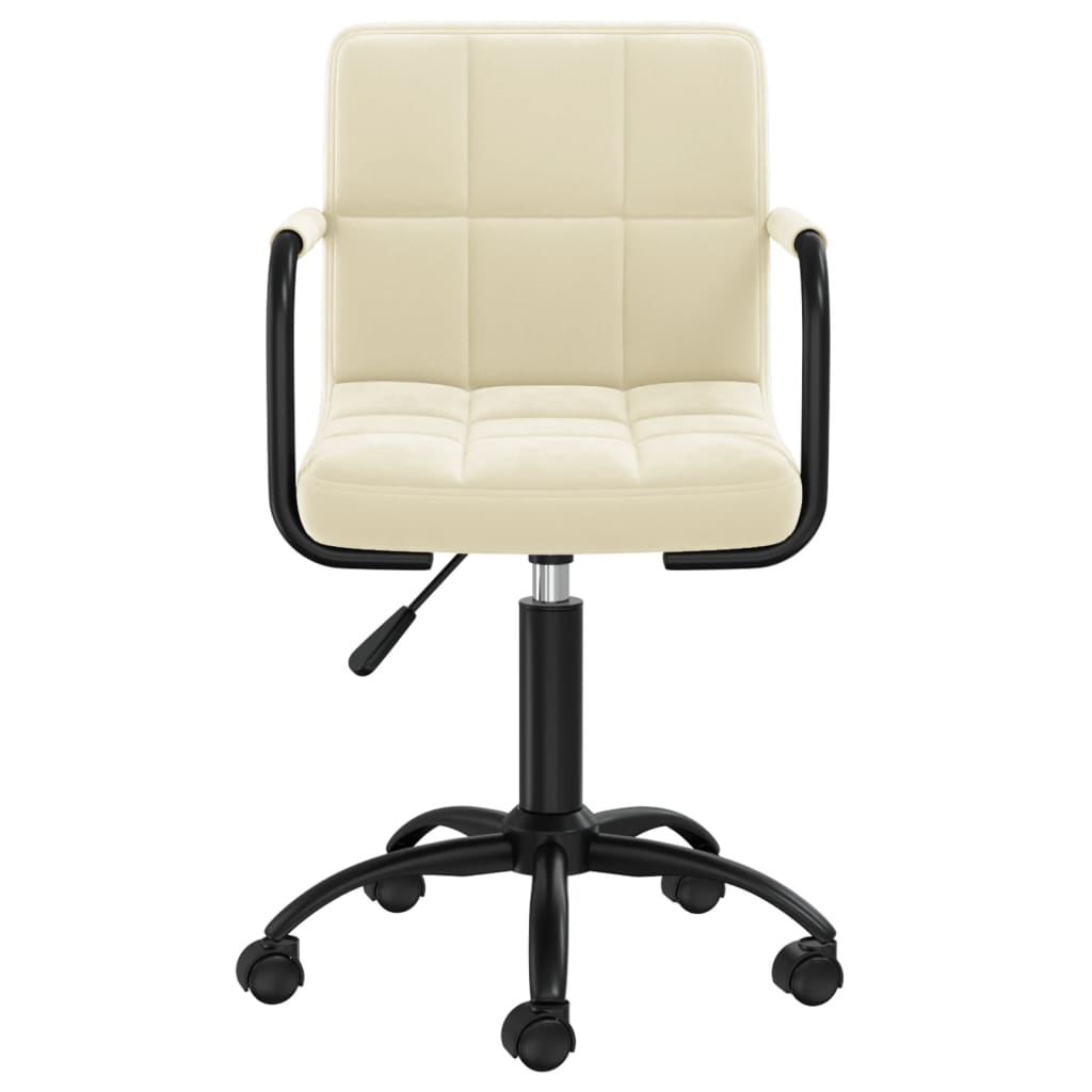 vidaXL Chaise pivotante de bureau Crème Velours