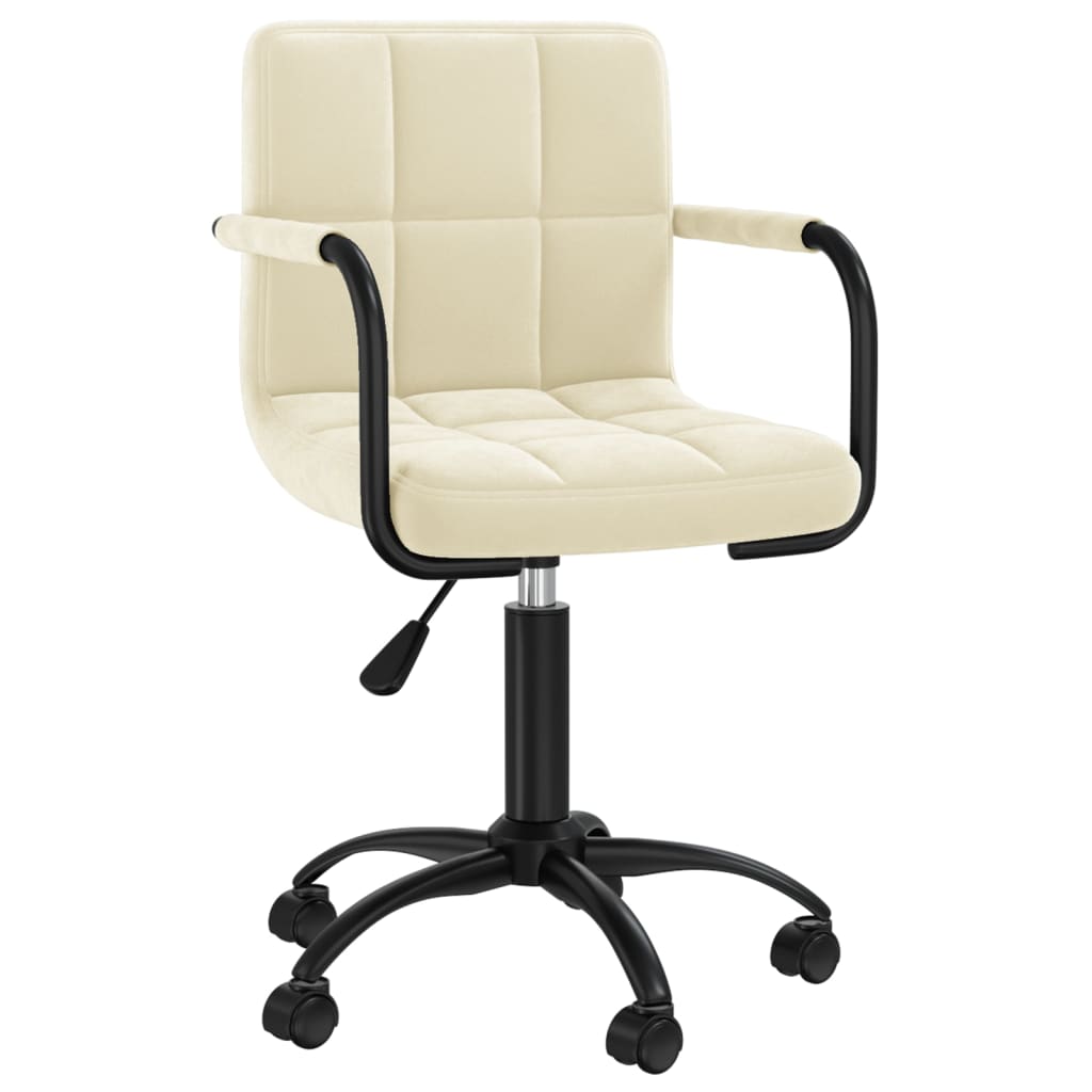 

vidaXL Eetkamerstoelen draaibaar 2 st fluweel crèmekleurig