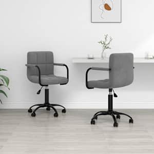 Vrtljiv jedilni stol 2 kosa temno siv žamet