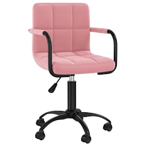vidaXL Pasukamos valgomojo kėdės, 2vnt., rožinės spalvos, aksomas